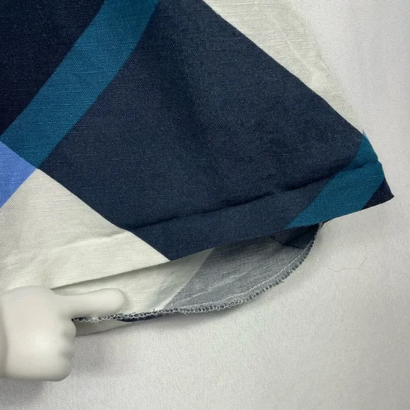 Ann Taylor Linen Blend LG Tank Top Plaid Boxy Coastal Lightweight Careerwear - Picture 13 of 16